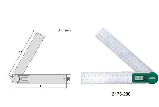 Thước đo góc hiển thị số INSIZE 2176-200